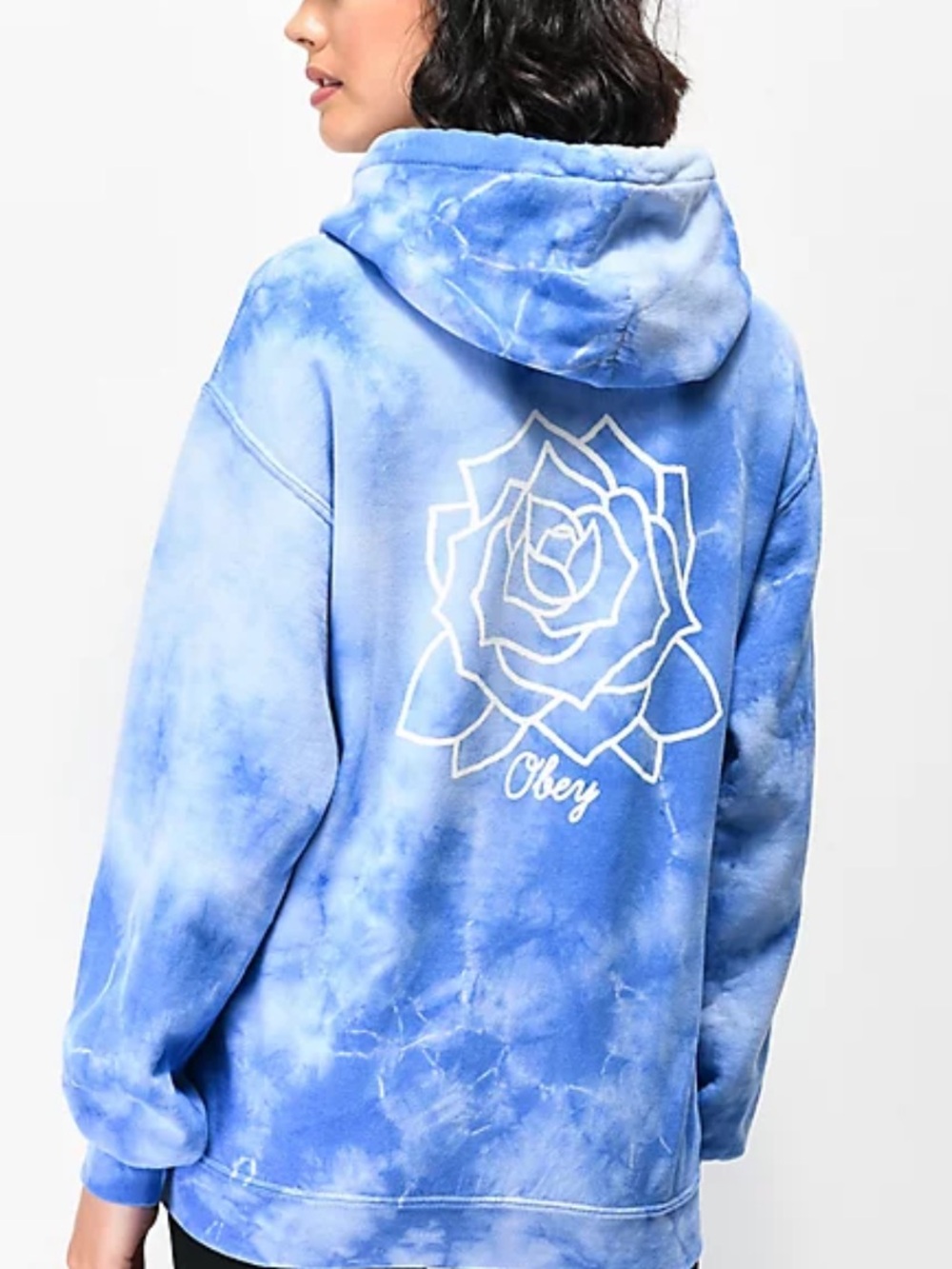 Obey Blue Tie-Dye Roses Sweatshirt